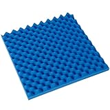 SOOMJ【凹凸波型】軽量吸音/防音/断熱材デザインボード500mm×500mm 密度50K 20枚入 (厚さ40mm, ブルー)