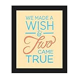We Made a Wish & 2つ付属True – Twins Saying Quote inブルー壁アートプリント 24x30 NUR0000041FRM24X30SBK