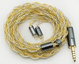 AHAQU BIGMANGO-Undine 2pin4.4mm金メッキ+銀メッキ+銀箔ケーブル 2pinリケーブル 4芯イヤホンアップグレードケーブル 4.4mm交換ケーブル (2pin4.4mm)