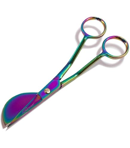 6" Stainless Steel Duckbill Scissors & Curved Embroidery Scissors Bundle - Offset Handle, Sharp Blades
