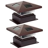 Westinghouse 4 x 4 Pagoda II Solar LED Post Lights (Bronze, 2 Pack) [並行輸入品]