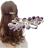 [Herbeluemily] バレッタ ビジュー ストーン 金具 髪留め ヘアクリップ おしゃれ 大人 上品 ブーケ ラベンダー HM-0114-R04-LV