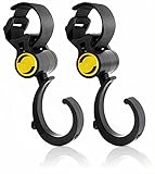 ベビーカーフック 360°回転 マジックテープ付 滑り止め付き バンドフッカー 装着簡単 荷物フック 丈夫 荷物掛け 2個セット プラスチック製