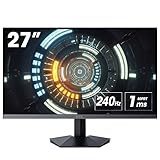 KOORUI ゲーミングモニター 27インチモニター フルHD VAパネル 240Hz PCモニター 液晶ディスプレイ アダプティブ DPx1/HDMIx2/ブルーライトカート/VESA対応/ゲームモード（FPS/RPG）/傾き調節 GN02