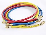 1/4 SAE 500 PSI AC Refrigerant Charging 60 5ft HVAC Hoses 4 R410a R134a J2196 by I_S IMPORT