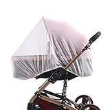 ベビーストローラー＆ベビーベッドのカバーのためのソフト昆虫ネット蚊帳- 白