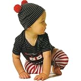 ズーティー ビー・リトル(Zootie B. Little)黒&グレーファニーロボット半袖ボディースーツ 3-6months 3ヶ月-6ヶ月用 60cm-70cm 出産祝い,ボーダーロンパース,【並行