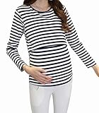 (マーシェル) Marshel マタニティ 授乳服 トップス 長袖 春 夏 ボーダー おしゃれ ネイビー M