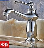 awxjxヨーロッパレトロスタイルゴールドホットとコールドバスルーム洗面台1つ穴Wash Basin銅シンクタップ