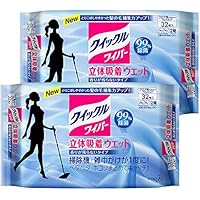 【まとめ買い】クイックルワイパー立体吸着ウェットシート 香り残らない32枚入&times;2個