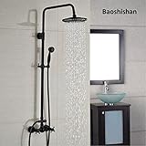 Wall Mount Dual Handle 8 inch Rainfall Bathroom Shower Set Faucet Oil Rubbed Bronze Finish