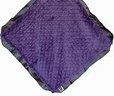Cozy Wozy Signature Minky Lovie Sized Baby Blanket with Satin Trim Lovie, Purple/Charcoal Gray, 18 x