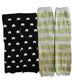 2ストライプ/スターパターンベビーレッグウォーマーのセット、レッグガード、0-3歳
