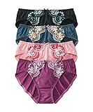[ニッセン] ペア ショーツ パンツ セット 4枚組 花柄 刺しゅう インナー レディース M 4枚組(グレースカラー)