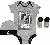 NIKE(ナイキ)エア・ジョーダン 6-12months グレーDAILY ESSENTIALS半袖ボディスーツ超豪華3点セット (6-12months（身長約70-80cm）) [並行輸入品]