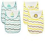 Limi　ベビー　キッズ　アニマル　波紋　汗取りパット　4枚セット　100%綿製　20cm*40cm　柔らか　ガーゼ　タオルコットン生地