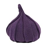 【ノーブランド品】とんがりニット帽 45-52cm ベビー・キッズ うずまき ねじねじ ねじり トンガリ 帽子 ニットワッチ ニットキャップ 子供用 パープル