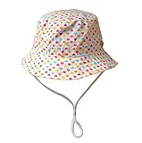 LeafIn 紫外線対策 ベビーUVcut帽子 キッズハット 綿クロッシェ 女の子帽子(XXL（頭周り：54cm）, ハート柄)