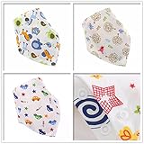 Morninggold ベビー ビブ 赤ちゃんのためのコットン制 よだれかけ スタイ BIB 3枚セット オーガニック (混合色)象＋鳥＋車