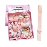 Liebeye 髪飾り 18枚入り 赤ちゃん 幼児 子供 かわいい 花 ちょう結び ヘアアクセサリー セット 雪の色