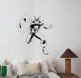 キャプテンアメリカビニールデカール壁ステッカーDCスーパーヒーローマーベルComicsアートデコレーション寝室子供用男の子の部屋の装飾内部cpa4
