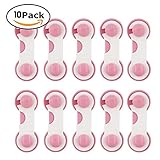 Genenic子安全キャビネットロック、強力な粘着ベビードアロック安全ロックラッチキャビネットのドア、引き出し、トイレシート、冷蔵庫( 10pack ) ピンク