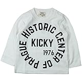 《H28年秋冬物》KICKY VILLAGE(キキイ ビレッジ) 天竺KICKY1976長袖Tシャツ 100cm/ホワイト NO.KV-15403