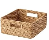 無印良品 重なるラタン角型バスケット 幅35×奥行36cm (中)