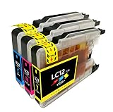 brother ブラザー 互換 インクカートリッジLC12 / LC17 LC12-4PK LC12Cシアン LC12Mマゼンタ LC12Yイエロー3本セット 増量タイプ ICチップ付・残量表示付き【1年品質保証】