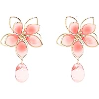 CICINIO 桜イヤリング レディース 花 可愛い 和風 センスあり ノンホールピアス フェイクピアス イヤーカフ 揺れる ノンホール 樹脂 クリップタイプ