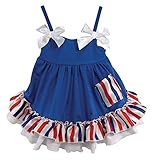Stephan Baby Stars and Stripes Collection Ruffled Swing Top and Diaper Cover, 12-18 Months by Stepha