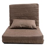 UNE BONNE(ウネボネ) ソファ ソファベッド ソファー 背もたれ肘掛け可動 ソファーベッド クッション1個付き 1人掛け リクライニングソファ　ブラウン