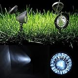 4個新しいLEDソーラーガーデンパスヤードの芝生の土地の風景屋外スポットライトランプ