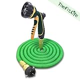 TheFitLife 伸縮ホース 超強化軽量素材 3倍に伸びるホース 3層ラテックス 散水ホース 8パターンノズル マジックホース 携帯便利 ビックリホース 省スペース エックスホース 自動的に水やり