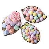 Mamimami Home 噛がため　おしゃぶり 102個 シリコーンビーズ リング 花の形 ペンダント DIY 授乳看護用ジュエリー 歯固め ネックレス ブレスレット 赤ちゃんの玩具 内祝い 誕生日