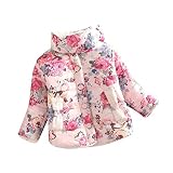 女の子 ガールズ 可愛い コート 暖かい ジャケット フラワー パターン 防寒