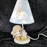 Baby Precious Moments nurseryランプ& ShadeブロンドエンジェルLambブルー