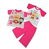 キッズパジャマ アンパンマン 洗い替え 2TOPS 半袖パジャマ 天竺素材 夏物 子供用 Anpanman j-sa2703 100cm ピンク