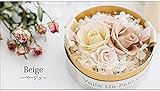 プリザーブドフラワー ボックスアレンジ ラッピング付き ３カラー (ベージュ)