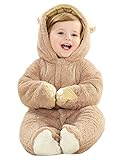 happycherryベビー男の子女の子幼児かわいいBear冬暖かい服装スノーウェアロンパース カラー: ベージュ