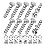 M METERXITY 10セット 六角ボルト M6 ボルト M6×30mm ナット ロックワッシャー 平座金 ステンレス 六角頭ネジ 全ねじ 耐久性 防錆 産業 部品 機械 シルバー