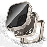 【2in1 防水の覗き見防止設計】LISAMER 対応 アップルウォッチ カバー Series 9 8 7 41mm 対応 Apple Watch カバー 一体型 新デザイン 超薄型 PC+ガラス素材 全面保護 装着簡単 高透過率 高耐久 耐衝撃 Apple Watch用 ケース 41mm スターライト
