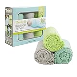 Woombie 3 Piece Organic Airwrap Vented Blankets, Aqua/Gray/Lime, 44 by Woombie