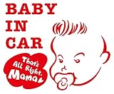 Sticker Shop Haru BABY IN CAR ステッカー アメリカンなベビー レッド 15cm