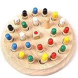 メモリー チェス おもちゃ　木製パズル　子供用 型はめ 円柱さし 色彩感覚 立体感覚 記憶力 アップ 感覚教具　シリンダー　立体パズル 　積み木