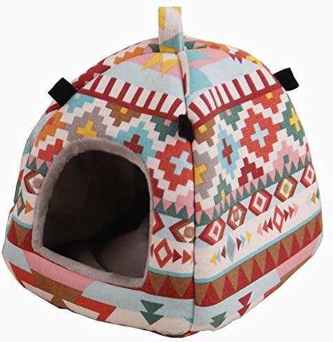 POTATO Hamster House, Fluffy House, Gauge, Hanging Birds Warm Nest House, Hamster Hammock, Hedgehog House, Domed Winter Pet Bed, Small Animal House, Playground, Sleeping Beds (S Size - 5.5 x 5.5 - 1