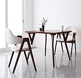 インスピレーション沸くデザインダイニング3点セット 天然木 【テーブル1＋チェア2】 (チェア：ホワイト2脚)