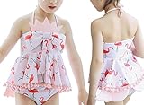 WIN　子供水着 キッズスクール 水着 女の子用 可愛い水着　ファッション 女の子 子供 女児水着 みずぎ　ビキニ 3点セット (130cm)