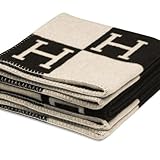 HERMES エルメス　ブランケット　Avalonアヴァロン カシミア　ウール　ブラック H100186M 55　ビーチ　おくるみ [並行輸入品]