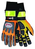 MCR Safety HV200M ForceFlex High Visibility Clarino Synthetic Leather Gloves with Insulated Breathab